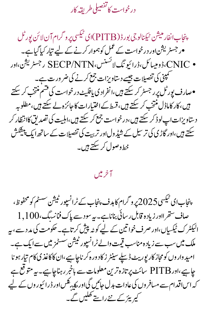 Punjab E-Taxi 2025 Complete List of Approved Companies