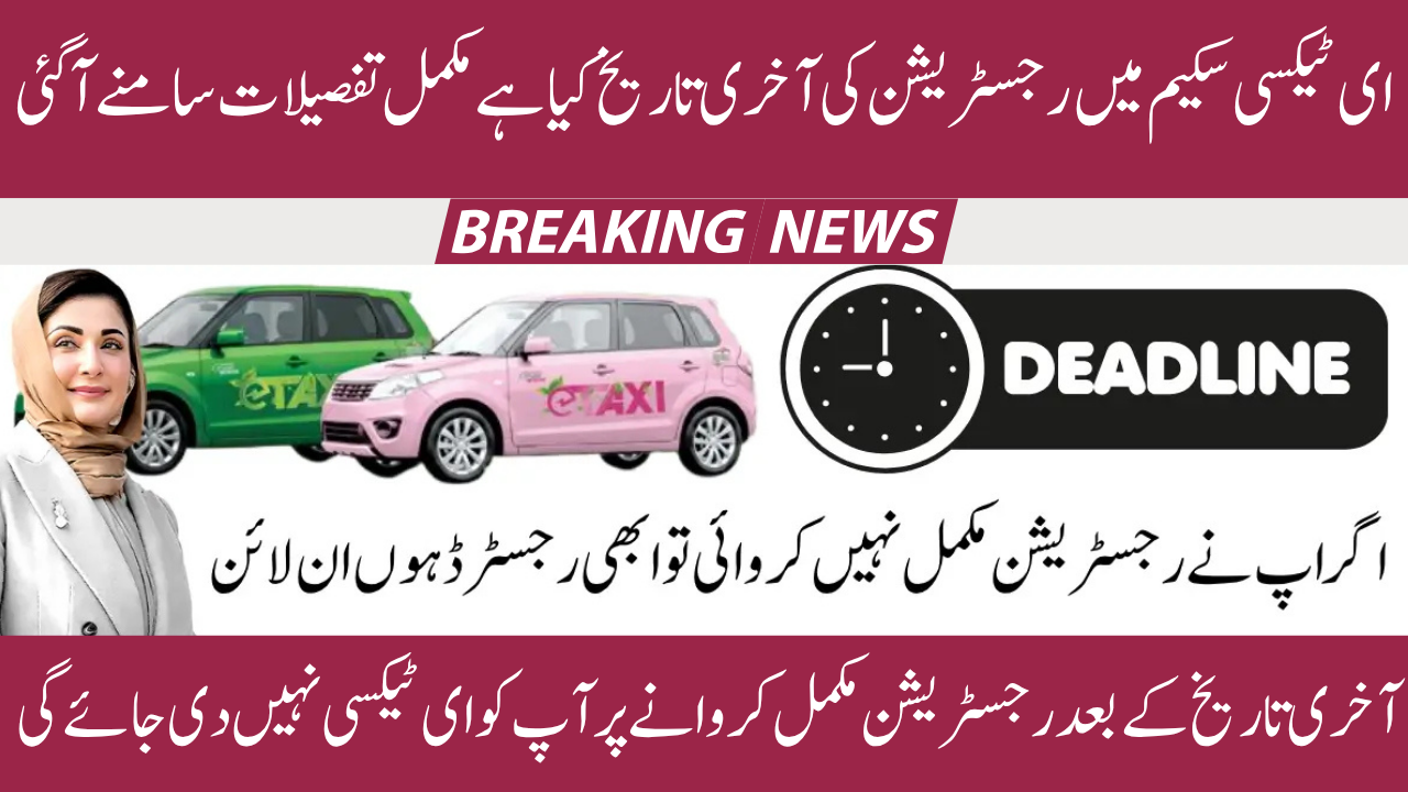 E-Taxi Scheme Online Registration Deadline
